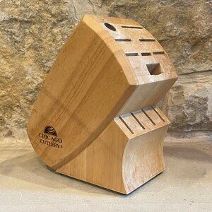 Chicago Cutlery Knife Storage 12-Slot Wooden Kitchen Scissors Cutlery Block Only